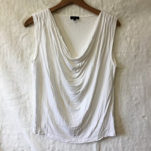 Talbots White Cowl Neck Tank Top - Picture 2 of 12